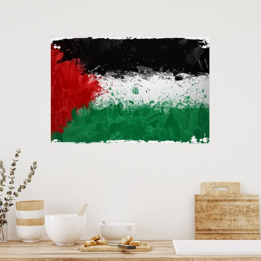 Paint Art Grunge Palestine Flag Poster (Keuken)