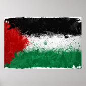 Paint Art Grunge Palestine Flag Poster (Voorkant)