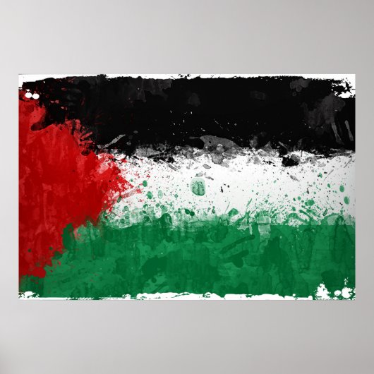 Paint Art Grunge Palestine Flag Poster (Voorkant)