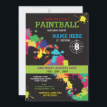 PAINT BALL PAINTBALL INVITE KIDS BIRTHDAY PARTY KAART<br><div class="desc">Fun PaintBall Party nodigt u uit. Perfect voor elke leeftijd...  VERANDERT EENVOUDIG DE TEKST OM UW PARTIJ AAN TE PASSEN. Afdruk achteraan inbegrepen.</div>