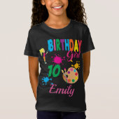 Paint Birthday Art Creëer Party Thema Aangepast T-shirt (Voorkant)