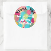 Paint Birthday Bedankt Ronde Sticker (Tas)