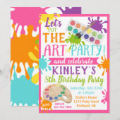 Paint BIrthday-uitnodiging Kaart (Voorkant / Achterkant)