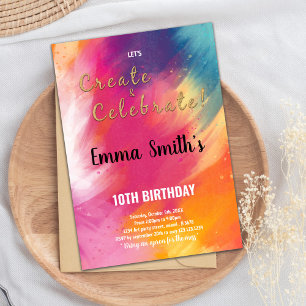 Paint Birthday-uitnodigingen Kaart