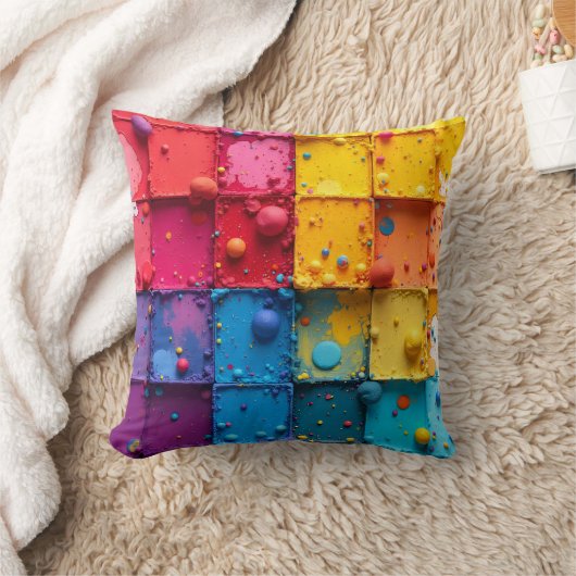 Paint Block Throw Pillow Kussen (Deken)