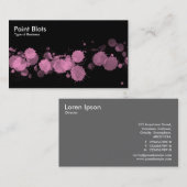 Paint Blots - Roze op zwart Visitekaartje (Voorkant / Achterkant)