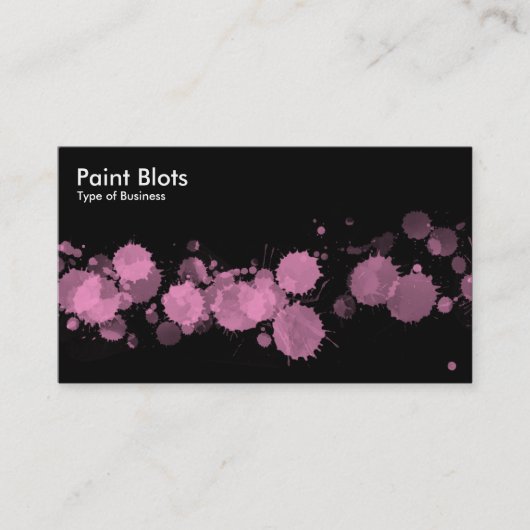 Paint Blots - Roze op zwart Visitekaartje (Voorkant)