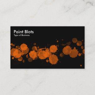 Paint Blots - Sinaasappel op zwart Visitekaartje