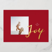 Paint Brush JOY | Foto Lijst | Minimalistische LIE Folie Feestdagenkaart (Voorkant)