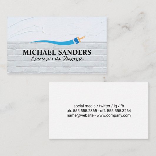 Paint Brush | Wandtexturen Visitekaartje (Voorkant / Achterkant)