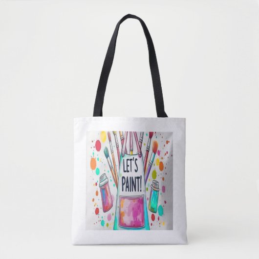 Paint Brushes Let's Paint Tote Bag (Voorkant)