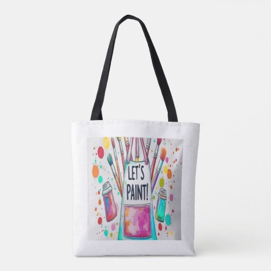 Paint Brushes Let's Paint Tote Bag (Achterkant)