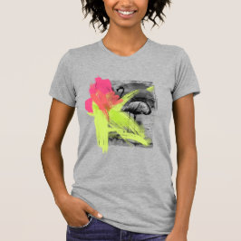 Paint Bruske Stroke Beach Flamingo Bird Photograph T-shirt