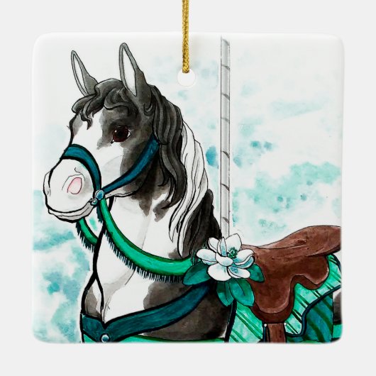 Paint Carrousel Paard Ornament (Achterkant)