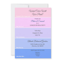 Paint Chip Geslacht Onthullen Roze Blauw Uitnodigi