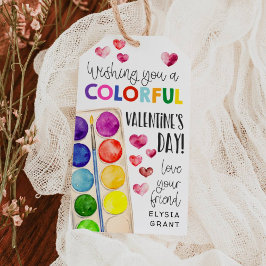 Paint Colorful Valentine Gift Tag Cadeaulabel