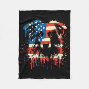 Paint Drip Australian Shepherd Amerikaanse Usa Vla Fleece Deken