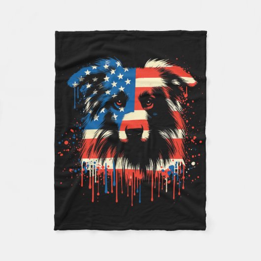 Paint Drip Australian Shepherd Amerikaanse Usa Vla Fleece Deken (Voorkant)