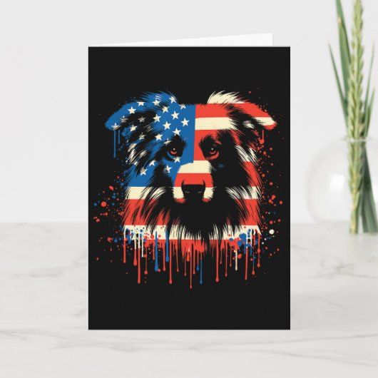 Paint Drip Australian Shepherd Amerikaanse Usa Vla Kaart (Voorkant)