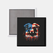 Paint Drip Australian Shepherd Amerikaanse Vlag 4 Magneet (Voorkant / Achterkant)