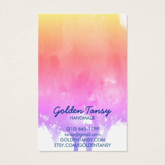 Paint Drip die Ketting-juwelen-beeldschermkaart ve Visitekaartje (Achterkant)