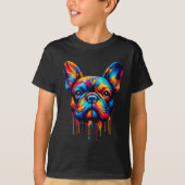 Paint Drip Franse Bulldog T-shirt (Voorkant)