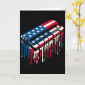 Paint Drip Harmonica Amerikaanse Usa Vlag 4 Juli Kaart (Gele Bloem)
