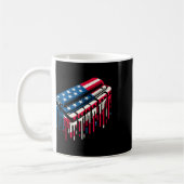 Paint Drip Harmonica Amerikaanse vlag 4 juli Koffiemok (Links)