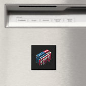 Paint Drip Harmonica Amerikaanse Vlag 4 Juli Magneet (Insitu (Vaatwasser))