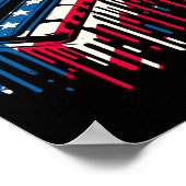 Paint Drip Harmonica Amerikaanse vlag 4 juli Poster (Hoek)