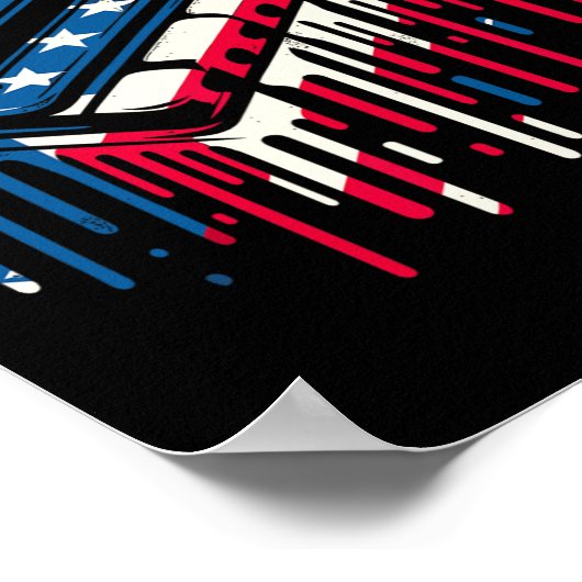 Paint Drip Harmonica Amerikaanse vlag 4 juli Poster (Hoek)