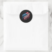 Paint Drip Harmonica Amerikaanse Vlag 4 juli Ronde Sticker (Tas)