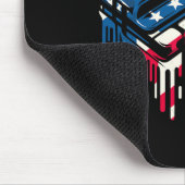 Paint Drip Mondharmonica Amerikaanse Vlag 4 juli Muismat (Hoek)