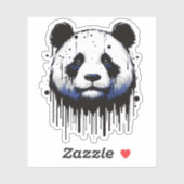 Paint Drip Panda Sticker (Vel)