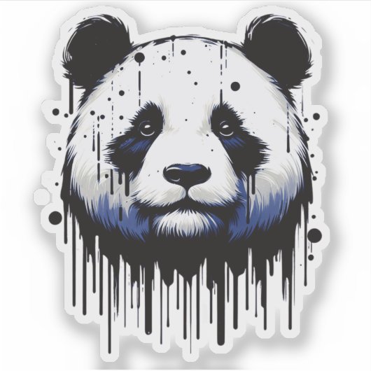 Paint Drip Panda Sticker (Voorkant)