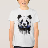 Paint Drip Panda Tri-Blend Shirt (Voorkant)