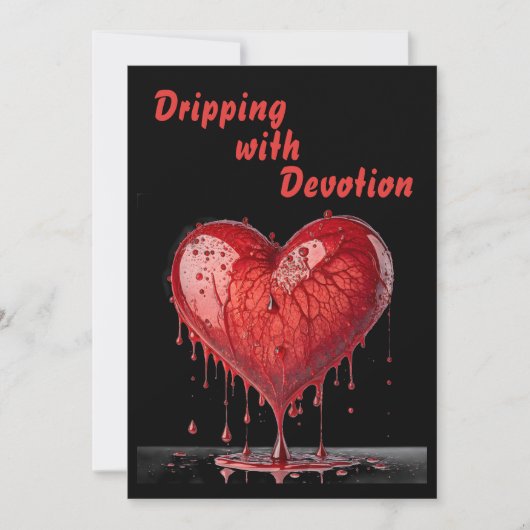 Paint Drip Red Heart Valentijn Kaart (Voorkant)