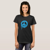 Paint Drip Retro Peace Sign Verf Splatter Graffit T-shirt (Voorkant volledig)