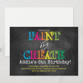 Paint en Creëer schoolbord verjaardagsuitnodiging Kaart (Voorkant / Achterkant)