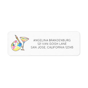 Paint en Sip Adult Paint Birthday Party Etiket