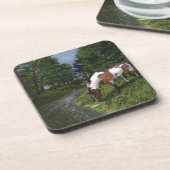 Paint Horse beroemd gemaakt door The Forest Stream Bier Onderzetter (Linkerzijde)