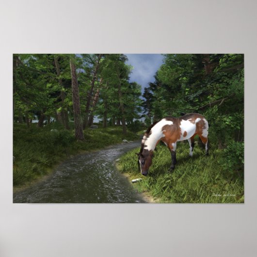 Paint Horse beroemd gemaakt door The Forest Stream Poster (Voorkant)