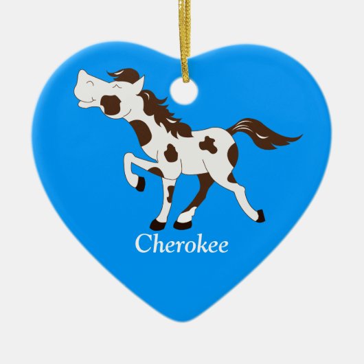 PAINT HORSE Brown & White Custom Ornament (Voorkant)
