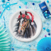 Paint Horse Christmas Paper Plate Papieren Bordje (Feest)