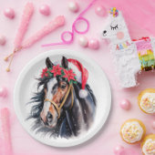 Paint Horse Christmas Paper Plate Papieren Bordje (Feest)