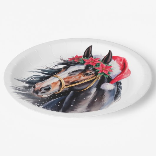 Paint Horse Christmas Paper Plate Papieren Bordje (Gekanteld)