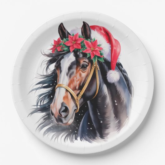Paint Horse Christmas Paper Plate Papieren Bordje (Voorkant)