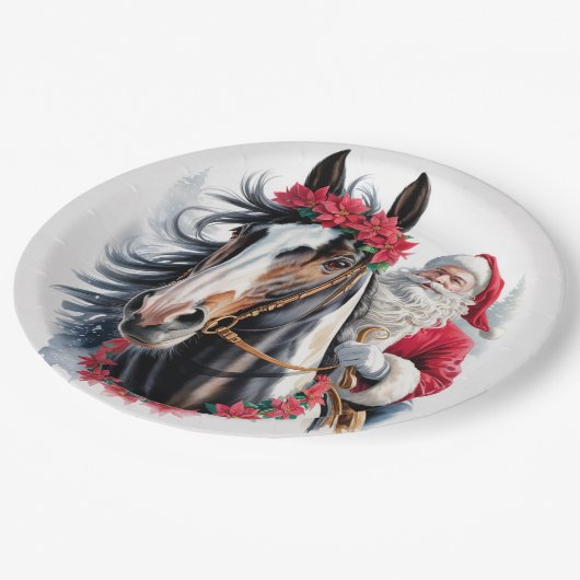 Paint Horse Christmas Paper Plate Papieren Bordje (Gekanteld)