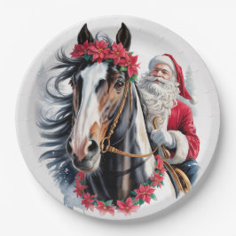 Paint Horse Christmas Paper Plate Papieren Bordje