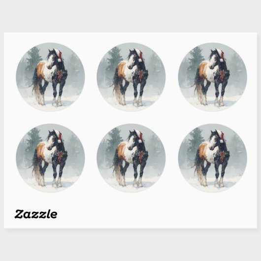  Paint Horse Christmas Sticker (Vel)